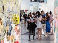 Visitors at Art Basel Hong Kong 2021