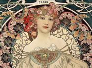 Alphonse Mucha, Poster for the publishing house of F. Champenois, 1897. Color lithograph.