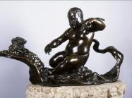 rendered with dark metal, this sculpture shows Morgante in the heroic nude, expertly riding a dragon as if directly out of a mythological tale.Giambologna, The Dwarf Morgante Riding on a Dragon, 18th Century. Courtesy Wikimedia Commons. r