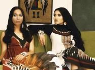 Fashion designed by Jamie Okuma. promotional shoot with traditionally-inspired looks styled in a modern take on 70s. 