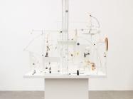 Christina Kruse, Lunapark, 2021. Plaster, wood, brass, metal, glass, soapstone, alabaster, paint. 76 x 42 x 43 inches.