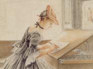 Paul Sandby, A Lady Copying at a Drawing Table, 1765. Yale Center for British Art, Paul Mellon Collection.