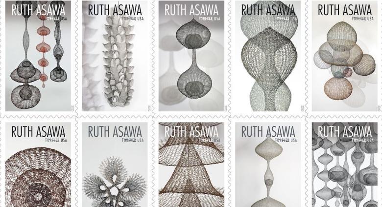 Ruth Asawa wire sculpture stamps