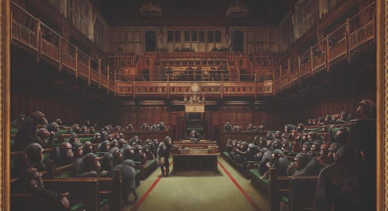 Banksy, Devolved Parliament, 2009.