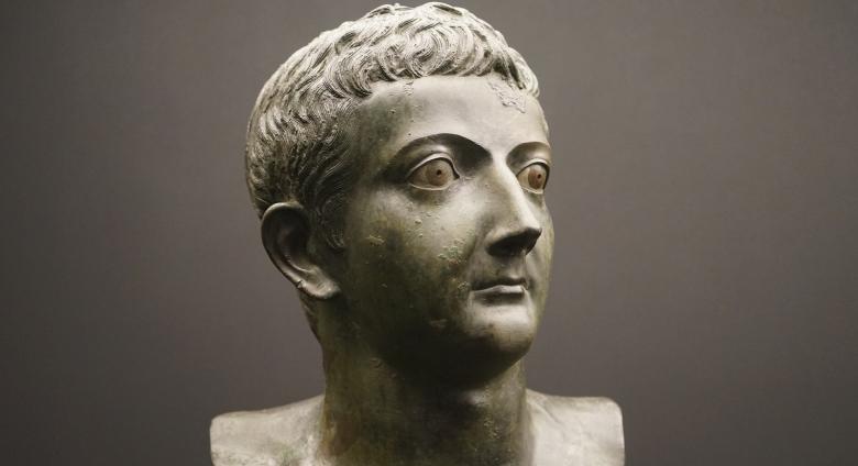 bust of young Tiberius in bronze 