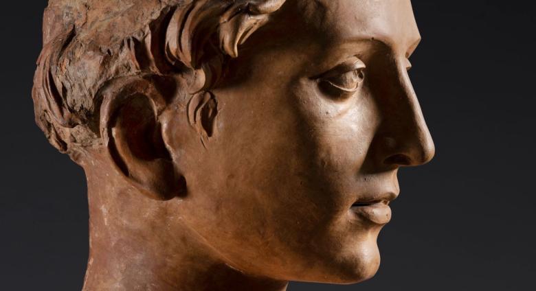 Donatello, Detail of bust of San Lorenzo (c. 1440). Terracotta. H 29 ½ in (74.5 cm).