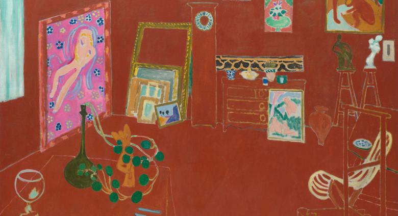 Henri Matisse, The Red Studio, 1911. Oil on canvas. 71 1/4 x 7′ 2 1/4 in. (181 x 219.1 cm). The Museum of Modern Art, New York.