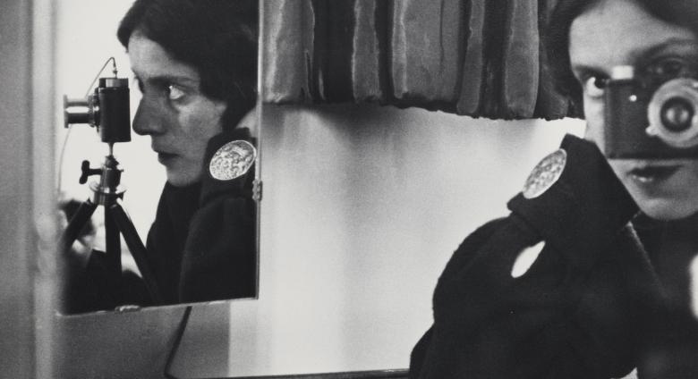 Ilse Bing (German, 1899–1998), Self-Portrait with Leica, 1931. Gelatin silver print. 10 1/2 x 12 in. (26.7 x 30.5 cm).