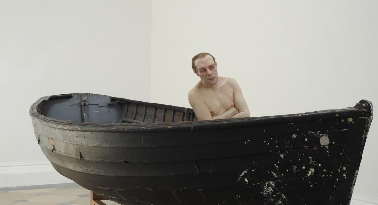 Man in a Boat, 2002. Mixed media, 75 centimeters high.