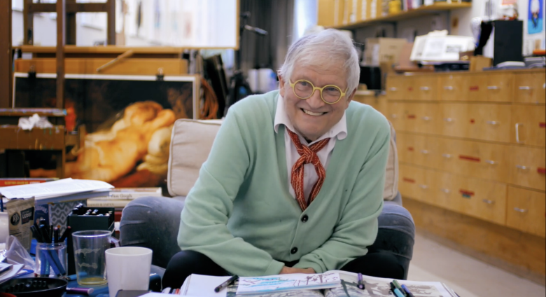 Hockney in his studio