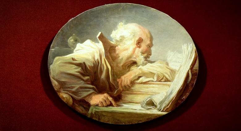 Jean-Honoré Fragonard, Philosopher Reading, c. 1776. Still from the ARTCENTO video "FRAGONARD, vendu 7.686.000 euros frais compris le 26 juin 2021 à Épernay".