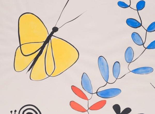 Alexander Calder (1898 - 1976), Butterfly, Mouse and Snail, 1968. Gouache. 22 7/8 x 30 3/4 in.