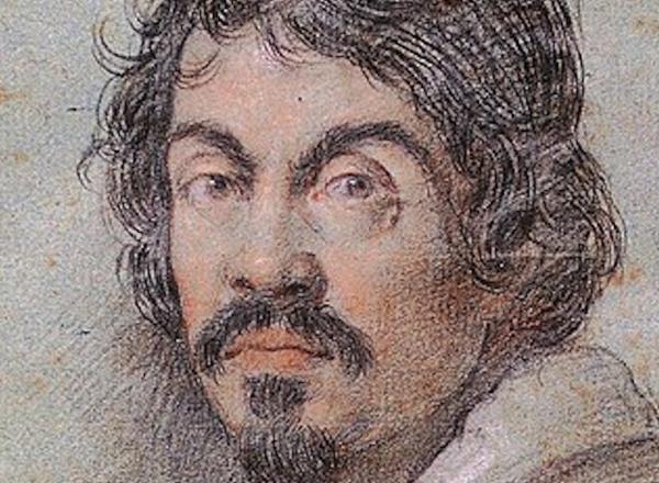 Chalk portrait of Caravaggio by Ottavio Leoni, circa 1621