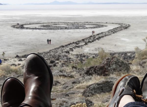 Looking out over Robert Smithson's Spiral Jetty