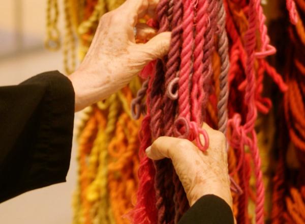 Still from Artist Story film with Sheila Hicks.