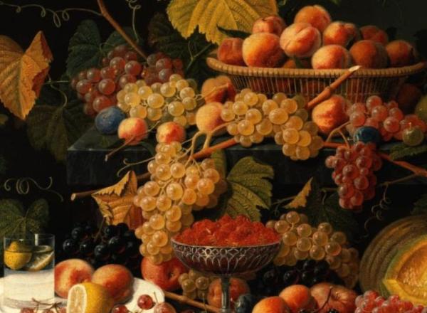 Severin Roesen, Still Life with Fruit (detail), ca. 1854–1855, Carnegie Museum of Art, Gift of Gulf Oil Corporation, a subsidiary of Chevron Corporation